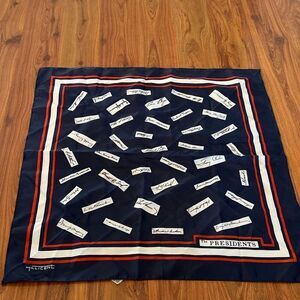 Vintage Millicent made in Japan presidents scarf red white blue